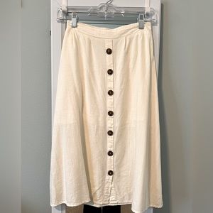 Böhme Cream Button Down Knee-Length Skirt (XS)
